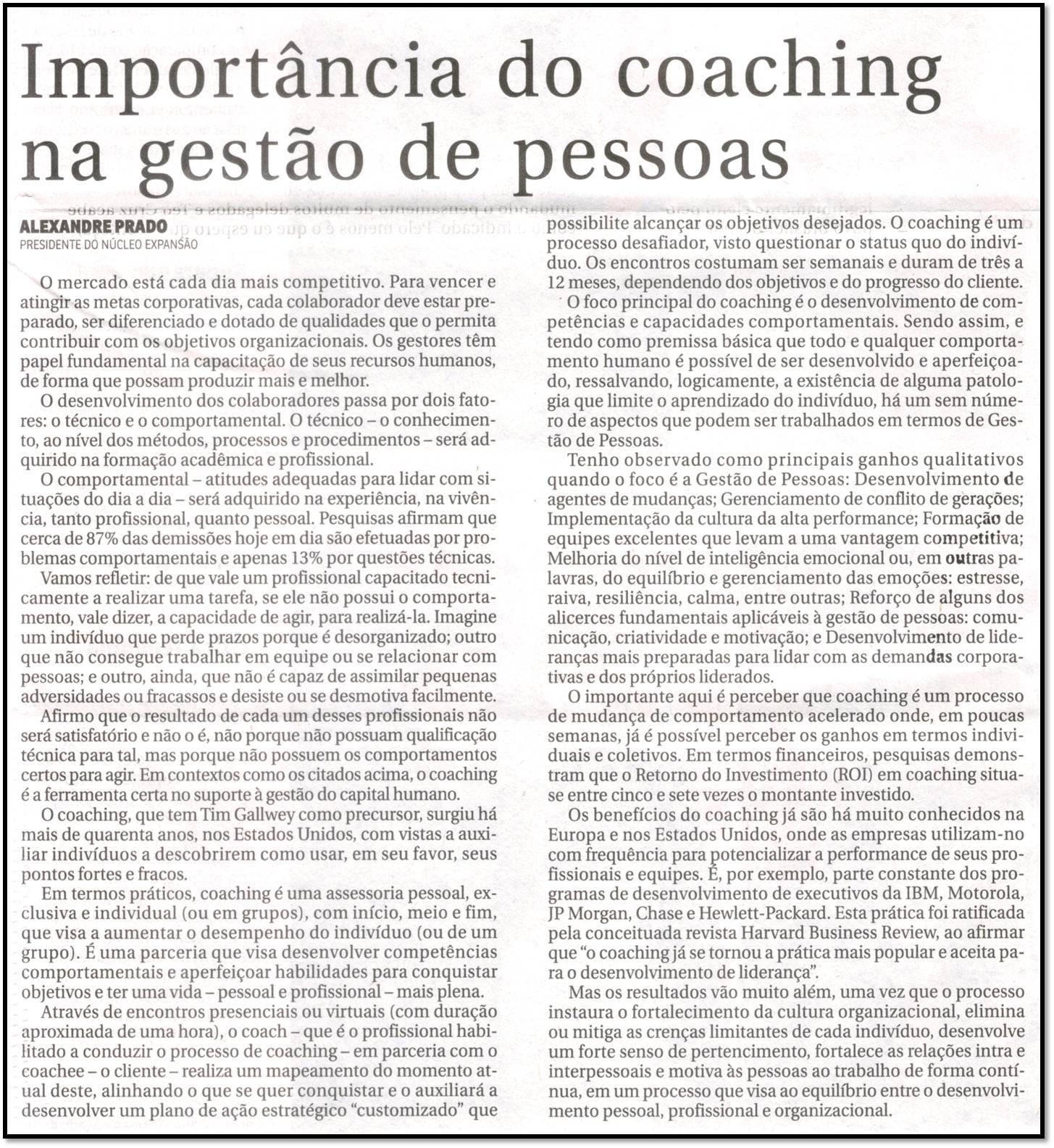 Artigo JC 080316 Coaching para gestao